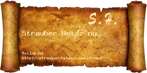 Strauber Hetény névjegykártya